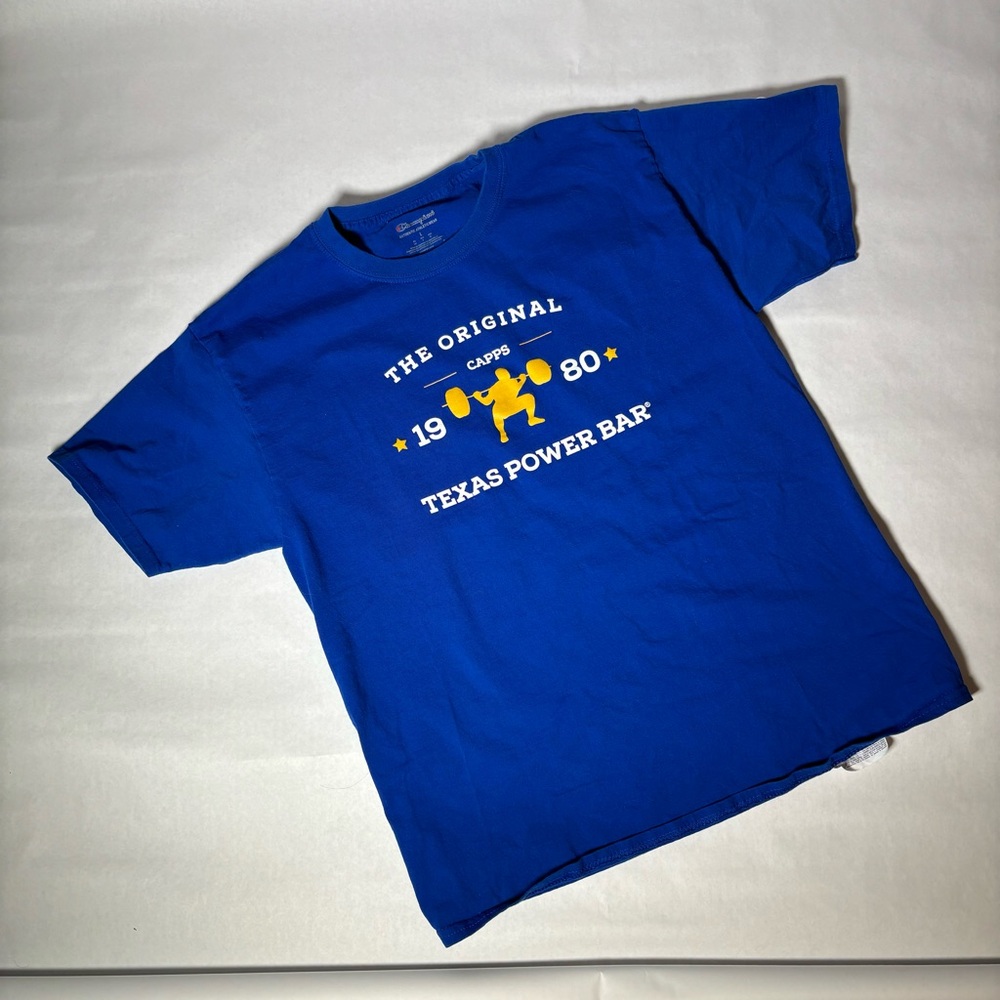 Blue Texas Power Bar Champion shirt